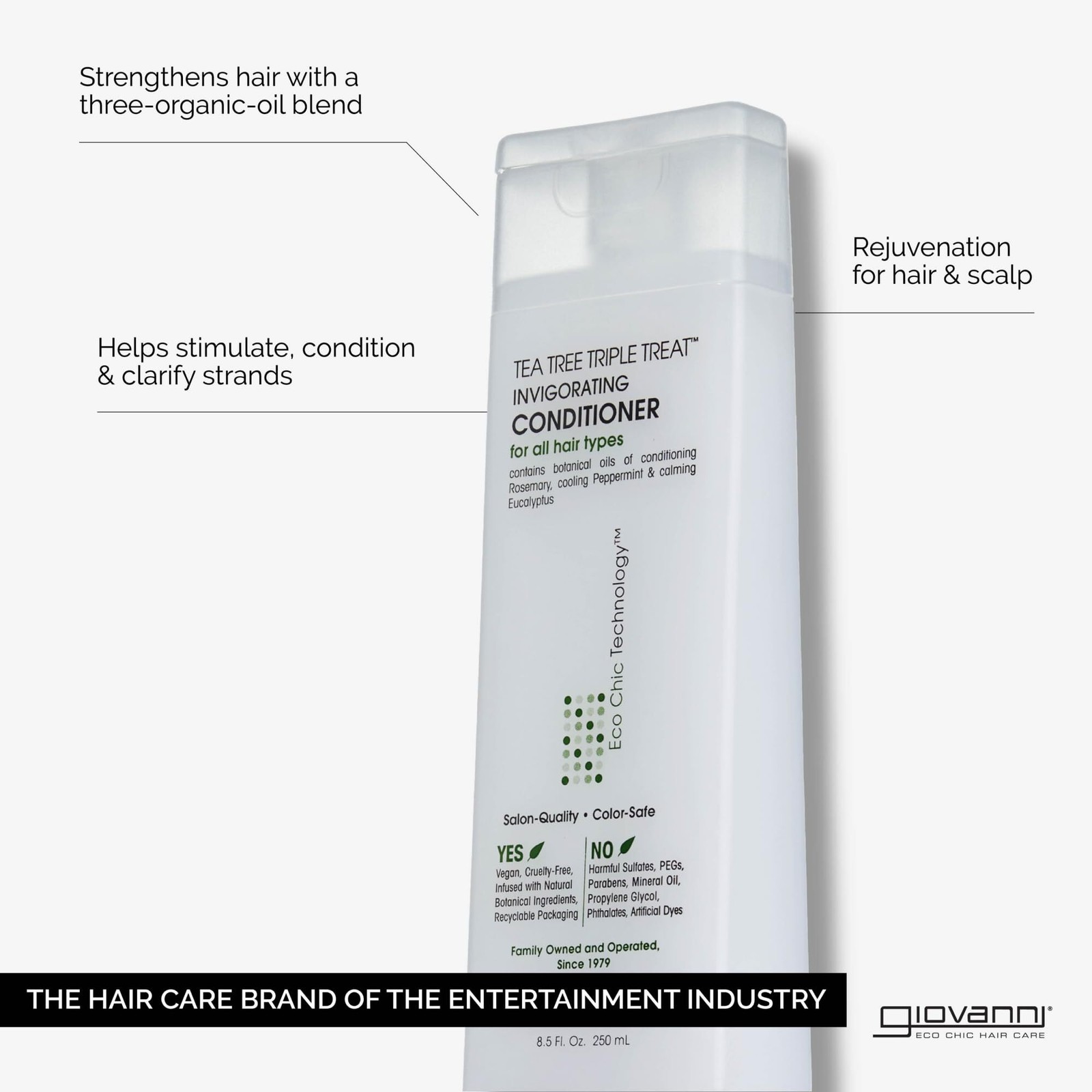 GIOVANNI Tea Tree Triple Treat Invigorating Conditioner – Cooling Peppermint, Eu