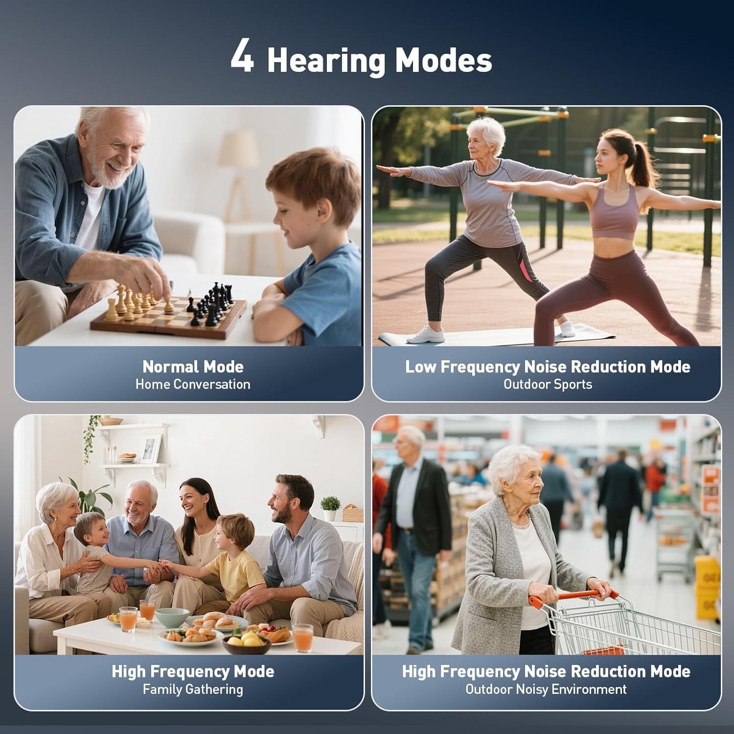 Bluetooth APP Hearing Aids For Seniors Rechargeable With Noise Cancellation OTC