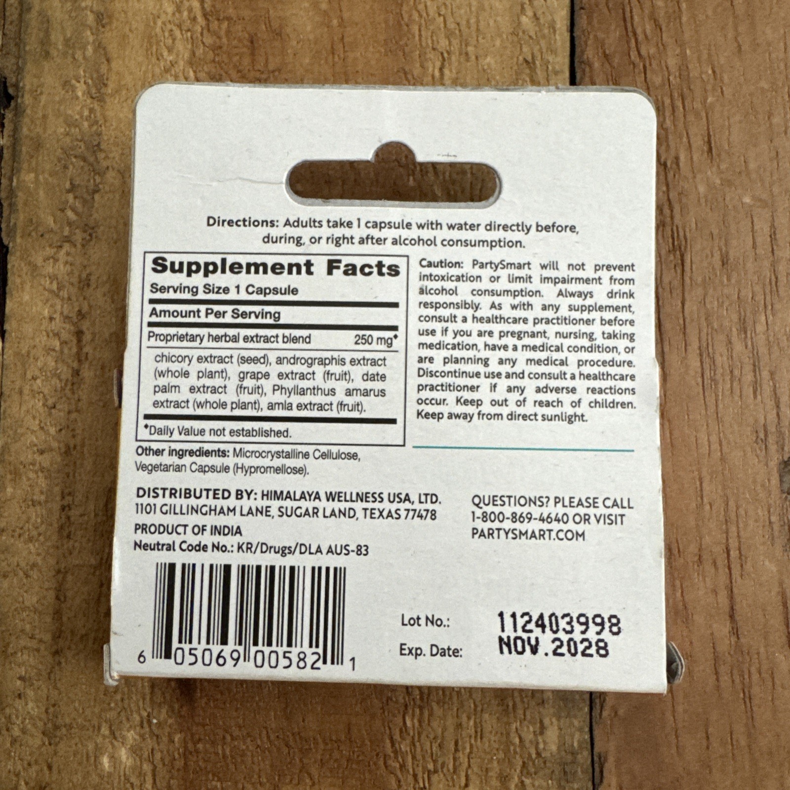 1 PK PartySmart For A Better Morning Vegetarian Capsule EXP 11/2028