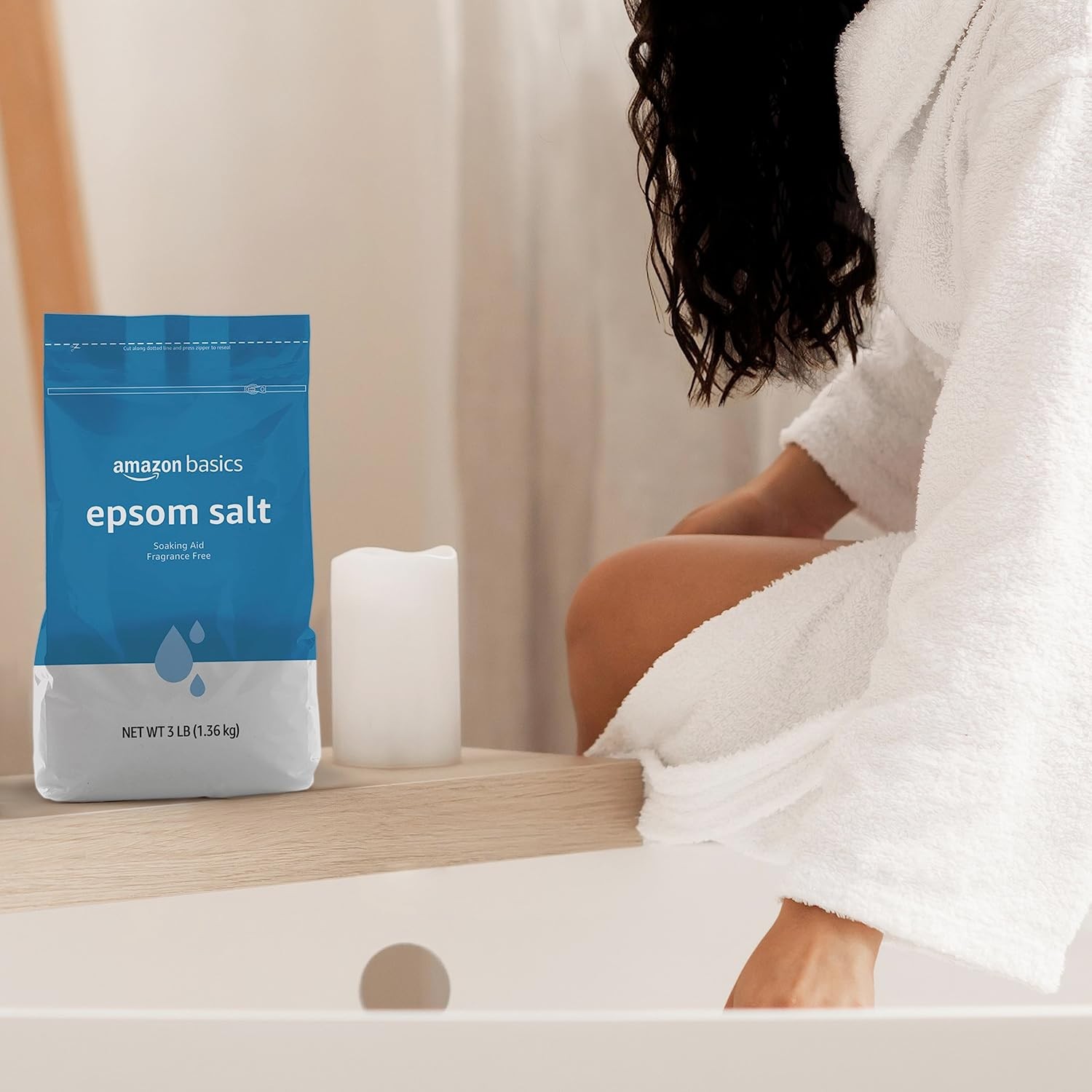 Amazon Basics Epsom Salt Soak, Unscented, Magnesium Sulfate USP, Muscle and Feet
