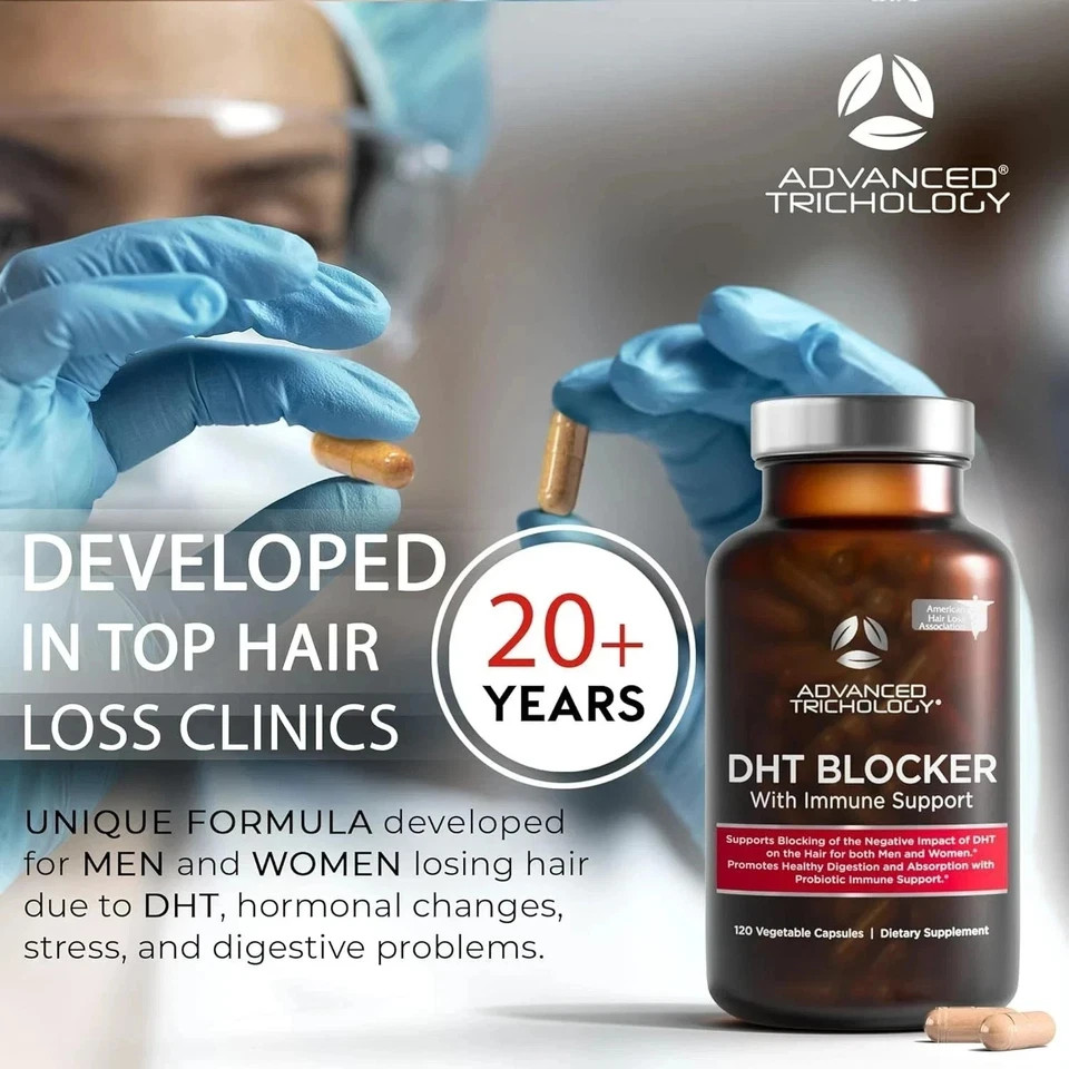 Advanced Trichology DHT Blocker – Hair Growth Supplement – 120 Capsules