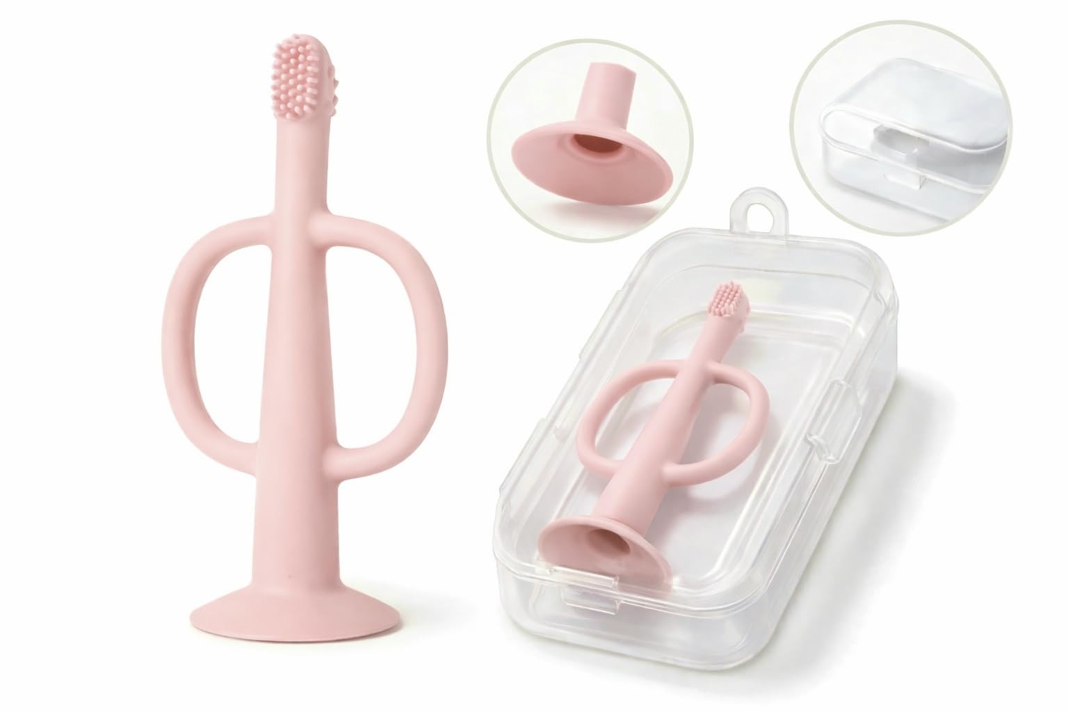 Training Baby Toothbrush Teether Toddlers (0–24 Months) BPA-Silicone Soft Bri…