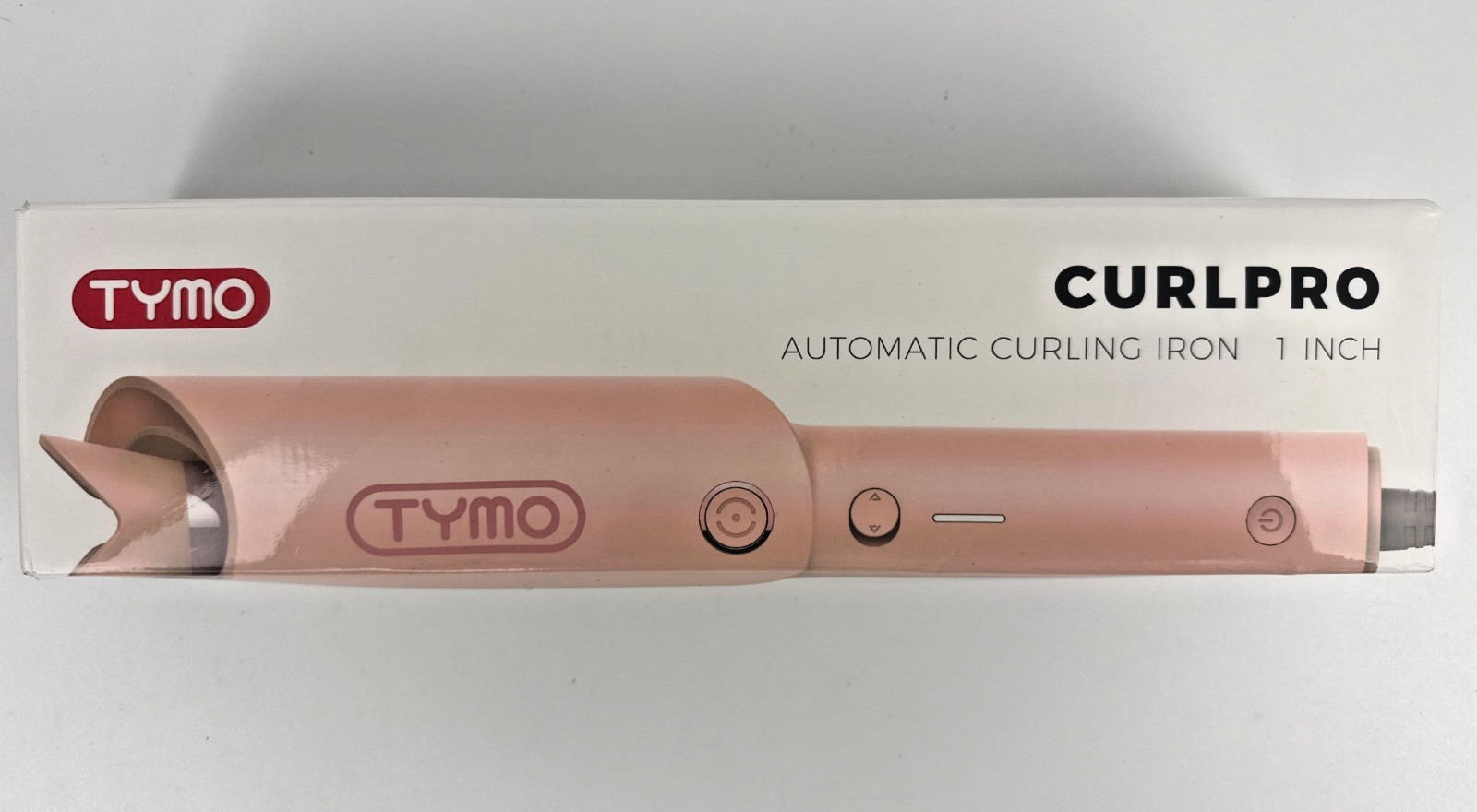 TYMO CURLPRO Automatic Rotating Curling Iron 1 Inch Pink Open Box