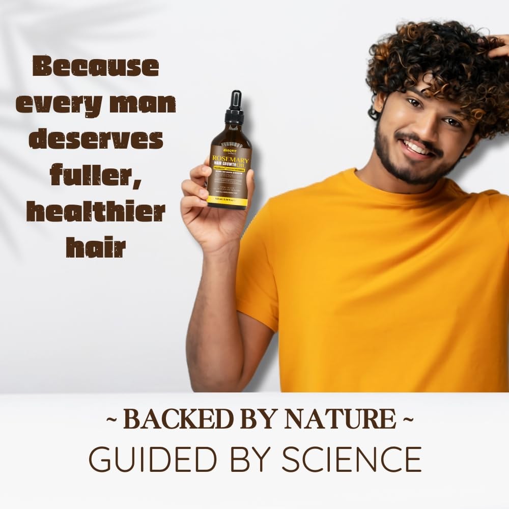 Rosemary Oil For Hair Growth (3.4 Fl Oz) Infused With Biotin, Vitamin E, Almo…