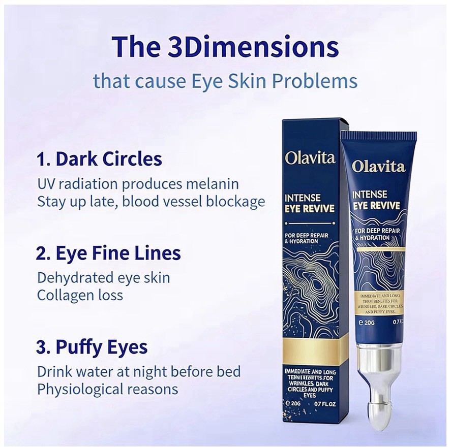 Olavita Intense Eye Revive Hydrating Eye Cream 0.7 fl oz Dark Circles