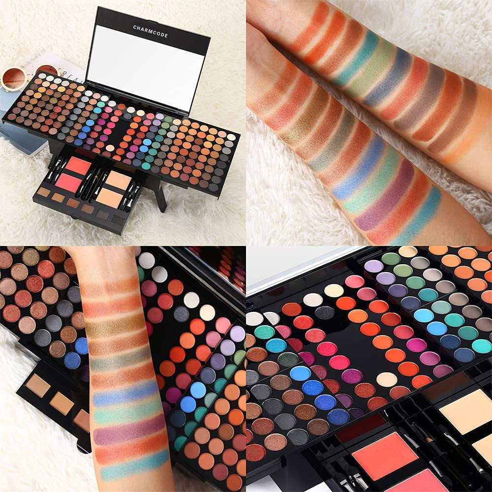 190 Colors Cosmetic Make up Palette Set Kit Combination with Eyeshadow Facial Bl