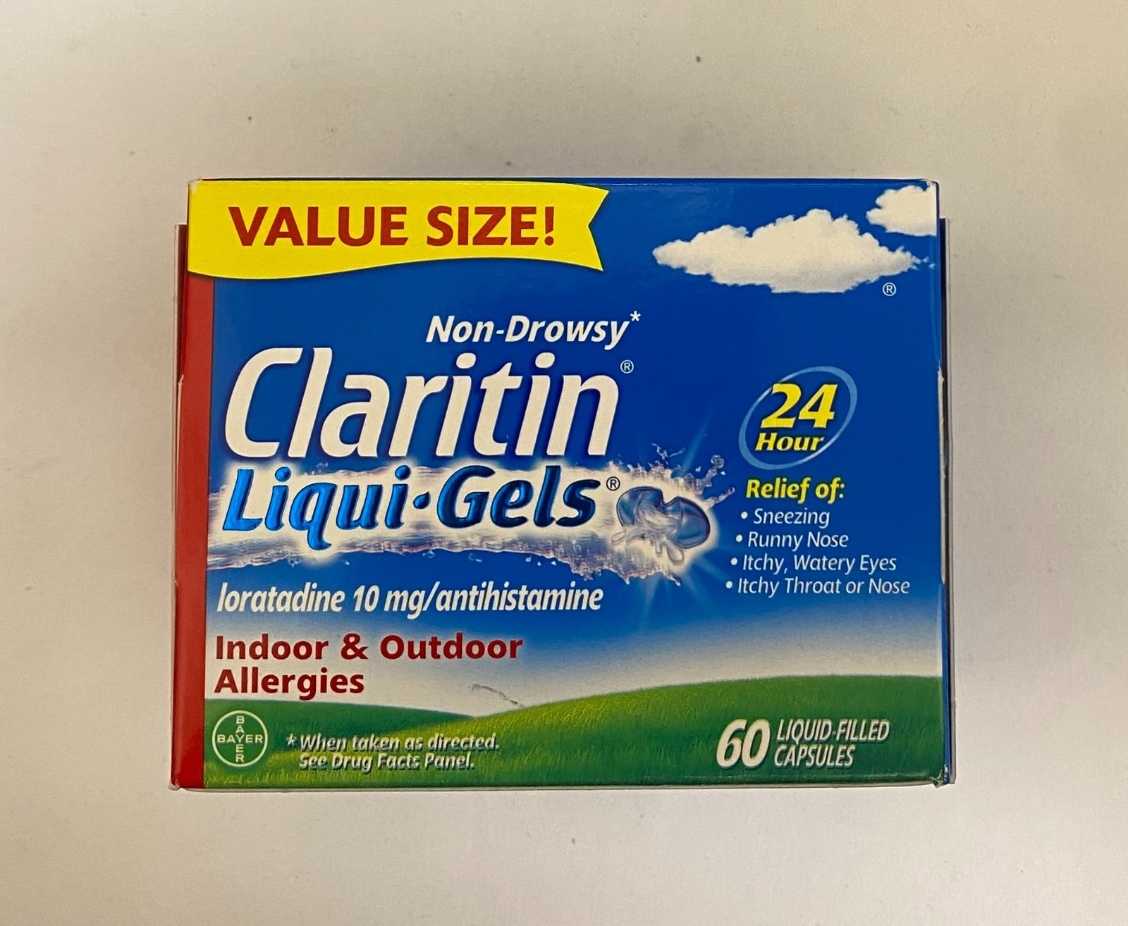 Claritin Liqui-Gels Non-Drowsy Allergy Relief Capsules 60 Ct Exp 08/2026