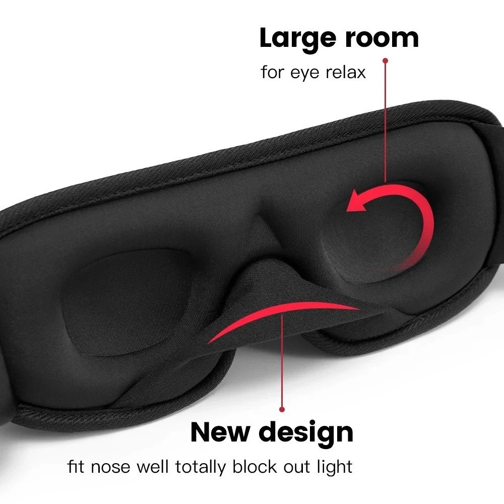 100% Blackout Travel 3D Eye Mask Sleep Soft Padded Shade Cover Relax Blindfold