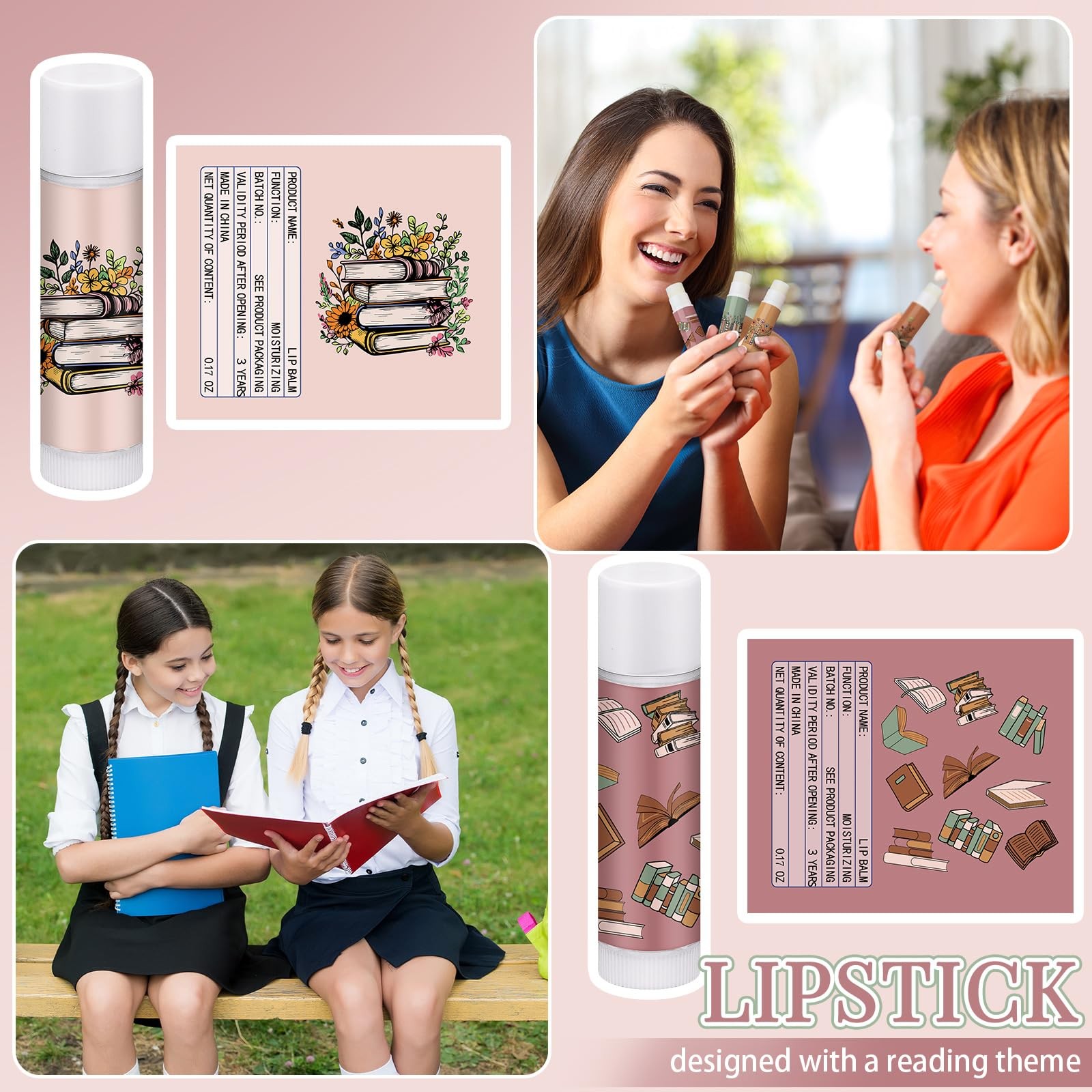 50 Pack Book Club Lovers Gifts Bulk Bookish Lip Balms Party Supplies Reading …