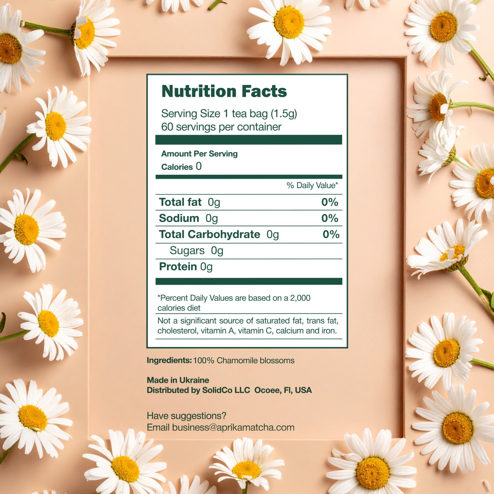 Pure Chamomile Tea Bags, 60 count per pack, Caffeine-free, Organic Tea, Non-gmo