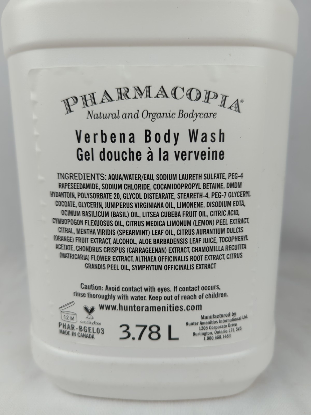 Verbena Hotel Collection Body Wash 1 Gallon Refill