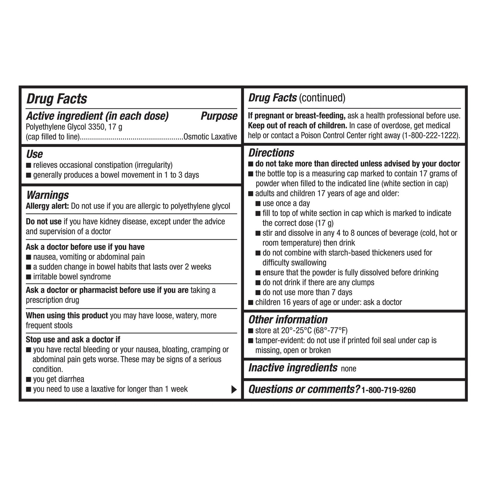 Equate Clearlax Polyethylene Glycol 3350 Powder Unflavored 30 Doses