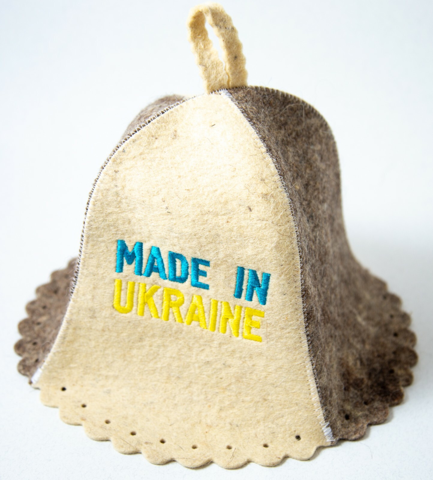 Sauna hat for ukrainian men women Made in Ukraine Blue Yellow Banya Wool felt