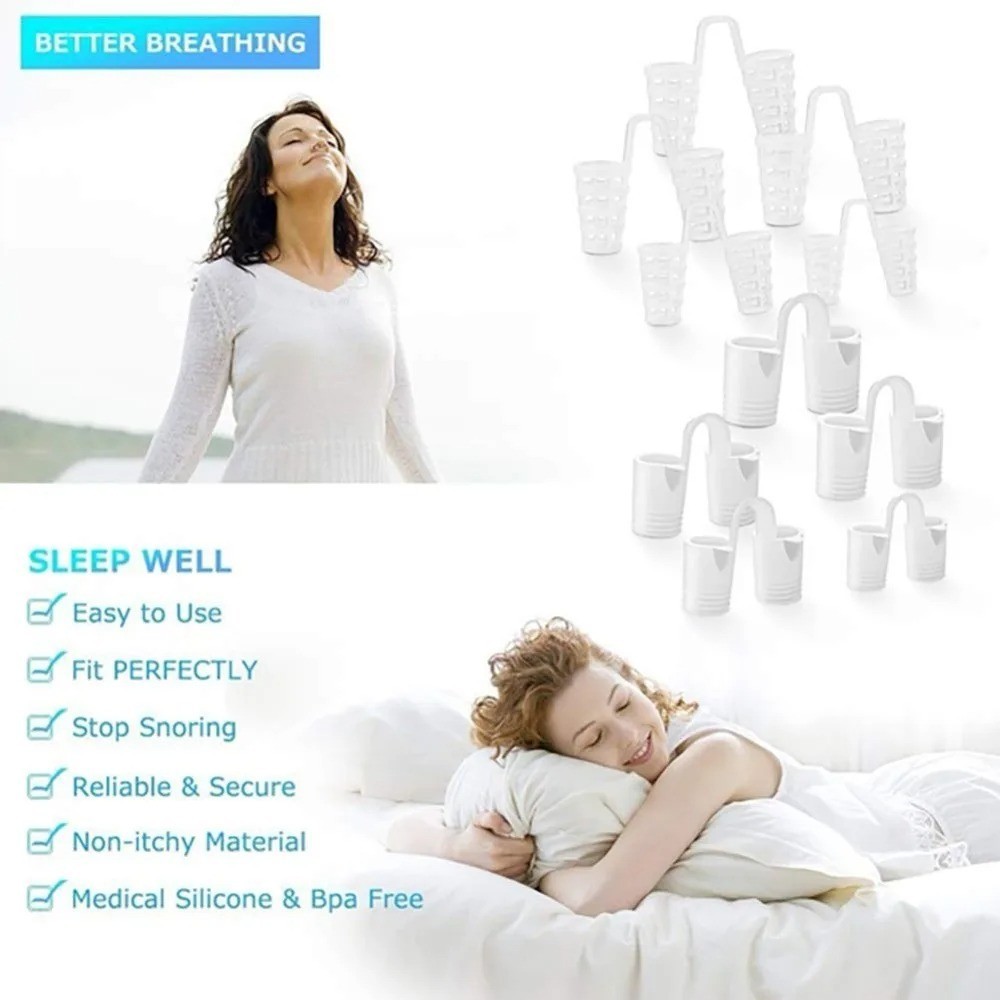 8Pc Silicone Anti-Snoring Nose Vents Snore Stopper Dilators for Better Sleep