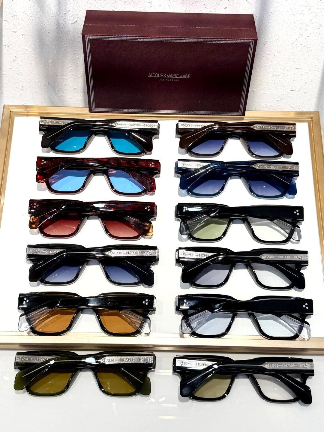 JACQUES MARIE MAGE Fellini 10mm Acetate Sunglasses Smoke Grey Blue Lens 51mm