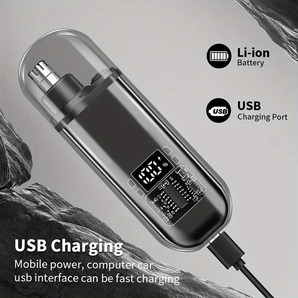 Nose Ear Hair Trimmer for Men USB C Rechargeable Portable Grooming Kit Fast Ch..