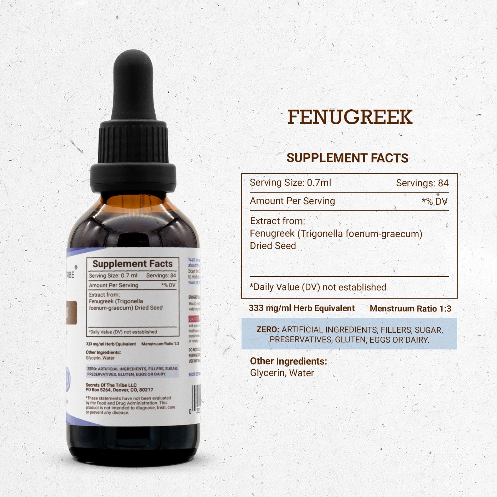 Alcohol-Free Fenugreek Tincture Liquid Extract – Herbal Supplement 2 FL OZ