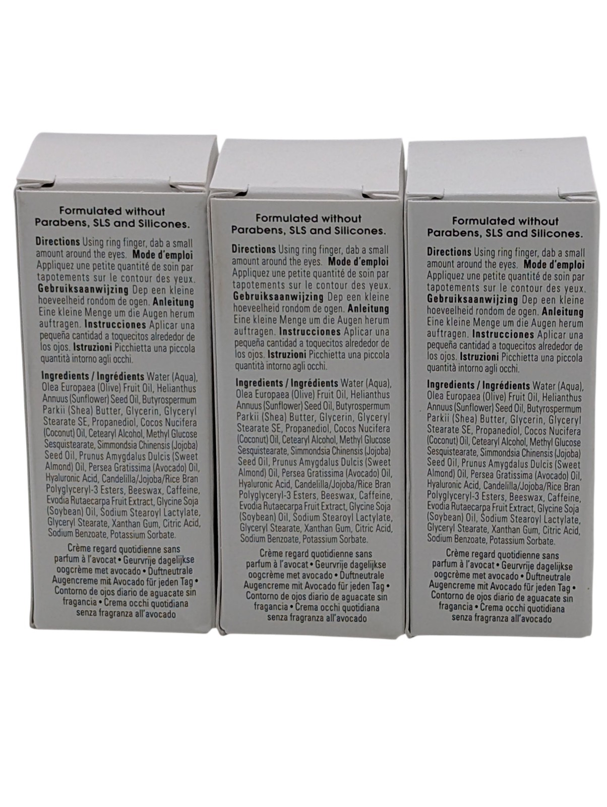 3x Yes To Avocado Fragrance Free Daily Dry Skin Hydrating Eye Cream 0.5oz Each
