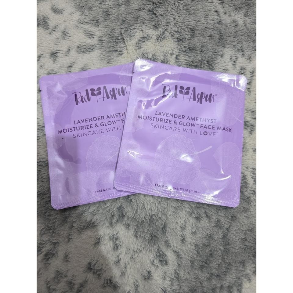 Red Aspen Lavender Amethyst Moisturize & Glow Face Eye and Lip Mask Set 6 Pack