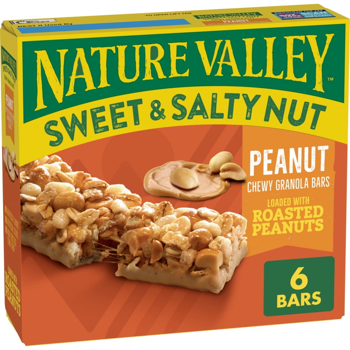 (12 pack) Nature Valley Sweet and Salty Nut Granola Bars, Peanut, 6 Bars, 7.2 oz