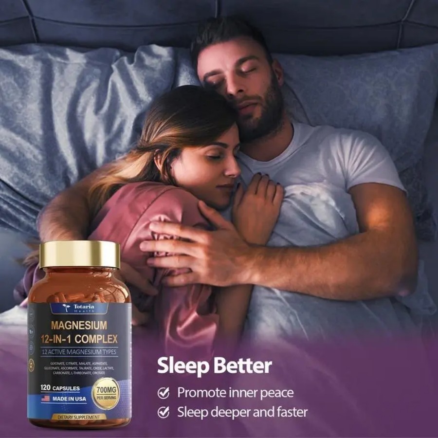Magnesium 12-in-1 Complex 700mg – Sleep, Muscle & Heart Support – 60ct