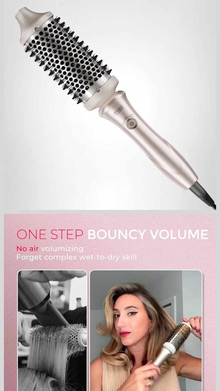 TYMO 2.0 Thermal Brush Curling Brush STYLUX 1.7″ Blowout Volumizer with Flex…