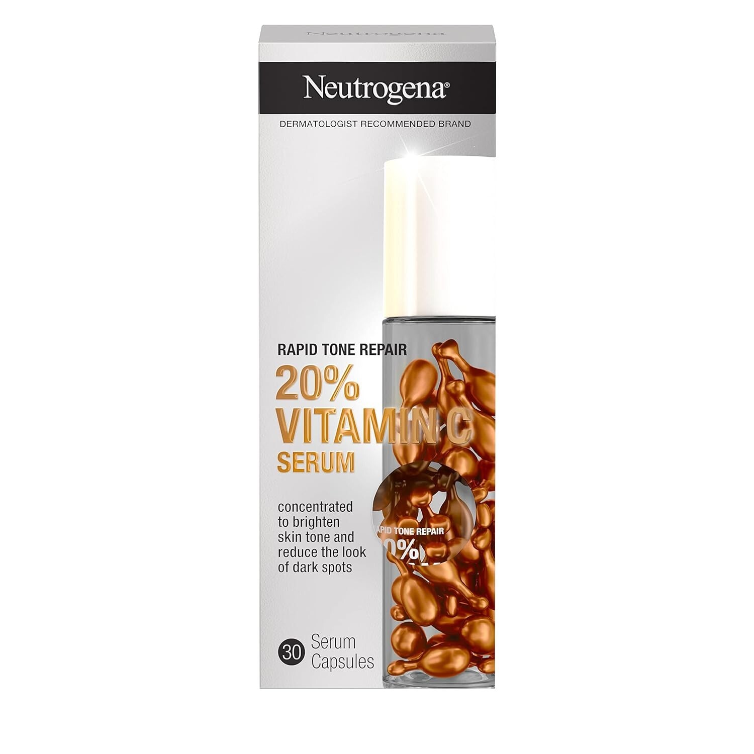Neutrogena Rapid Tone Repair 20% Vitamin C Serum Capsules 30 Ct Brighten Skin