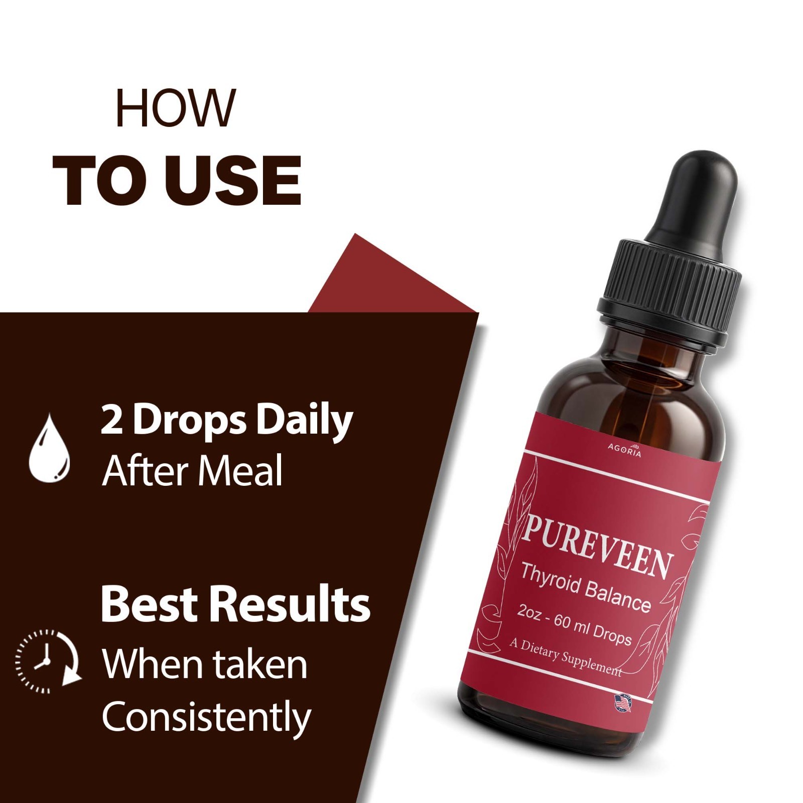 (3 Pack) Pureveen Thyroid Balance Drops, Pure Veen Advanced Formula