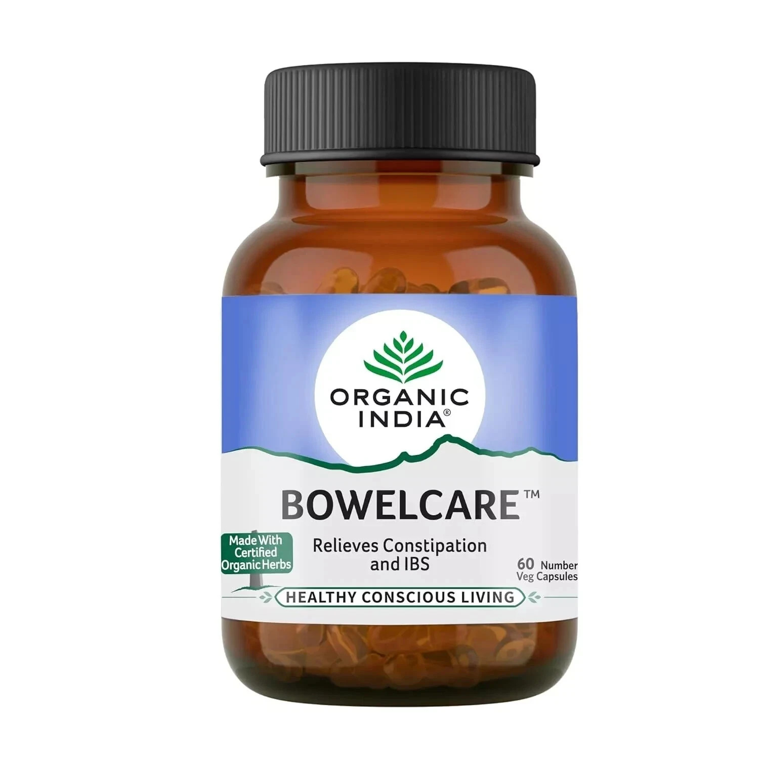 Organic India Bowelcare 60 Caps Natural Relief for Chronic Constipation & IBS