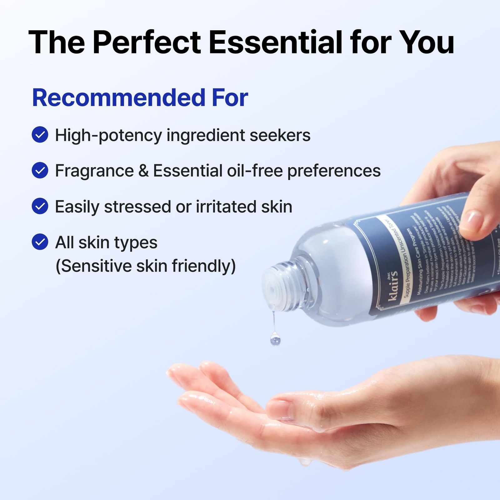 DearKlairs Unscented Toner | Hyaluronic 6.08 Fl Oz (Pack of 1), Transparent