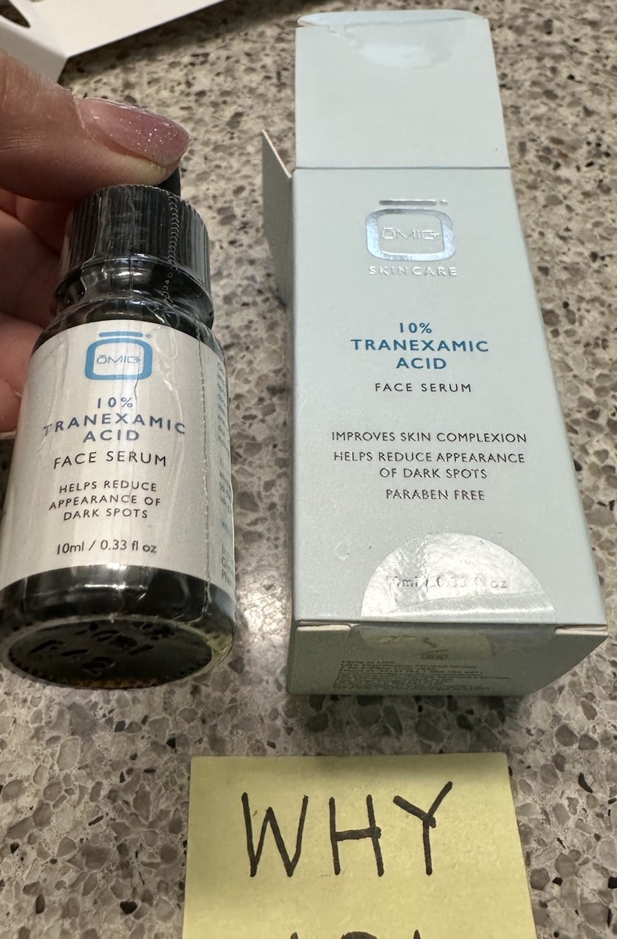 Omic Skincare 10% Tranexamic Acid Face Serum .33oz/10mL EXP 11/2030 TRAVEL SZ