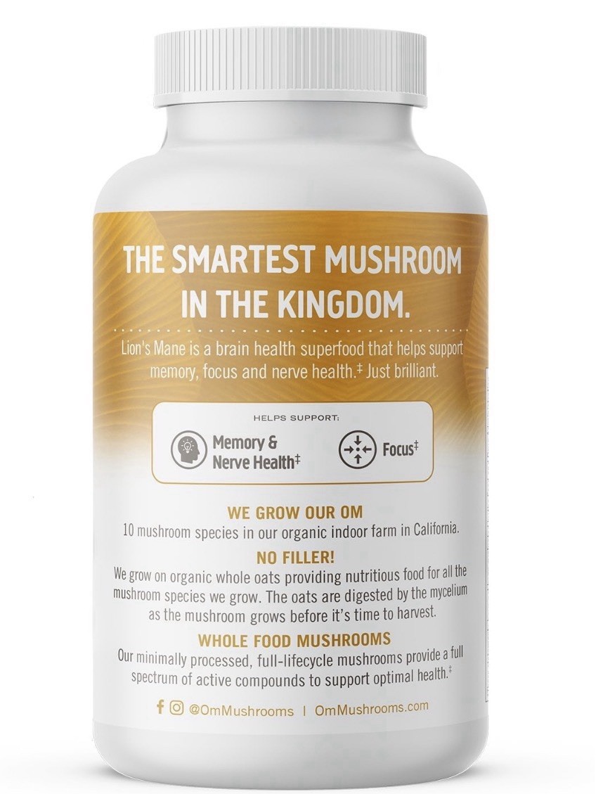 Om Mushroom Superfood Lion’s Mane Capsules, 195 ct..