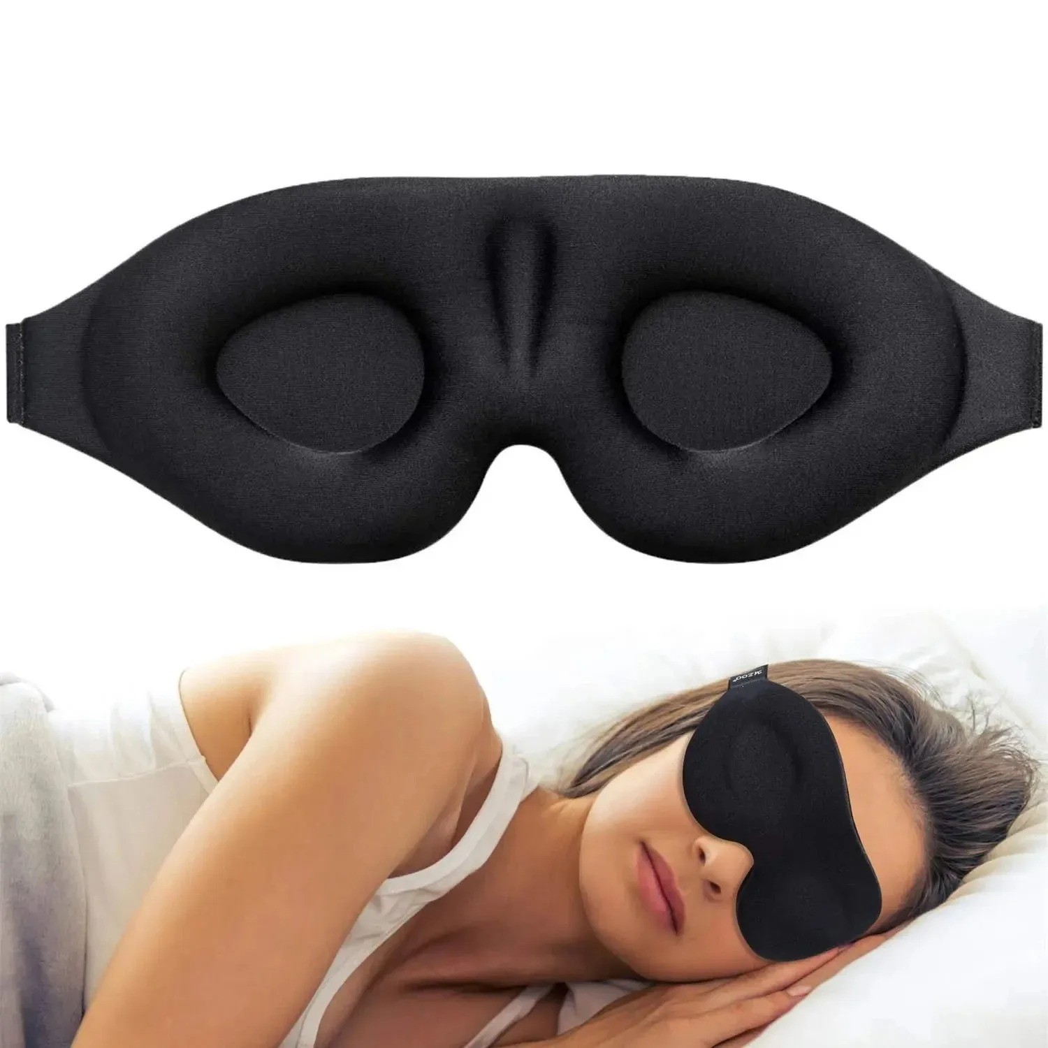3D Sleep Mask Contoured Cup Blindfold Concave Molded Night Eye Mask Block Out Li