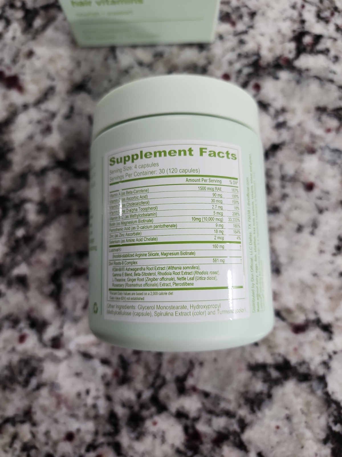 DIVI Hair Vitamins nourish+ support supplement 120 capsules /30-day supply 07/26