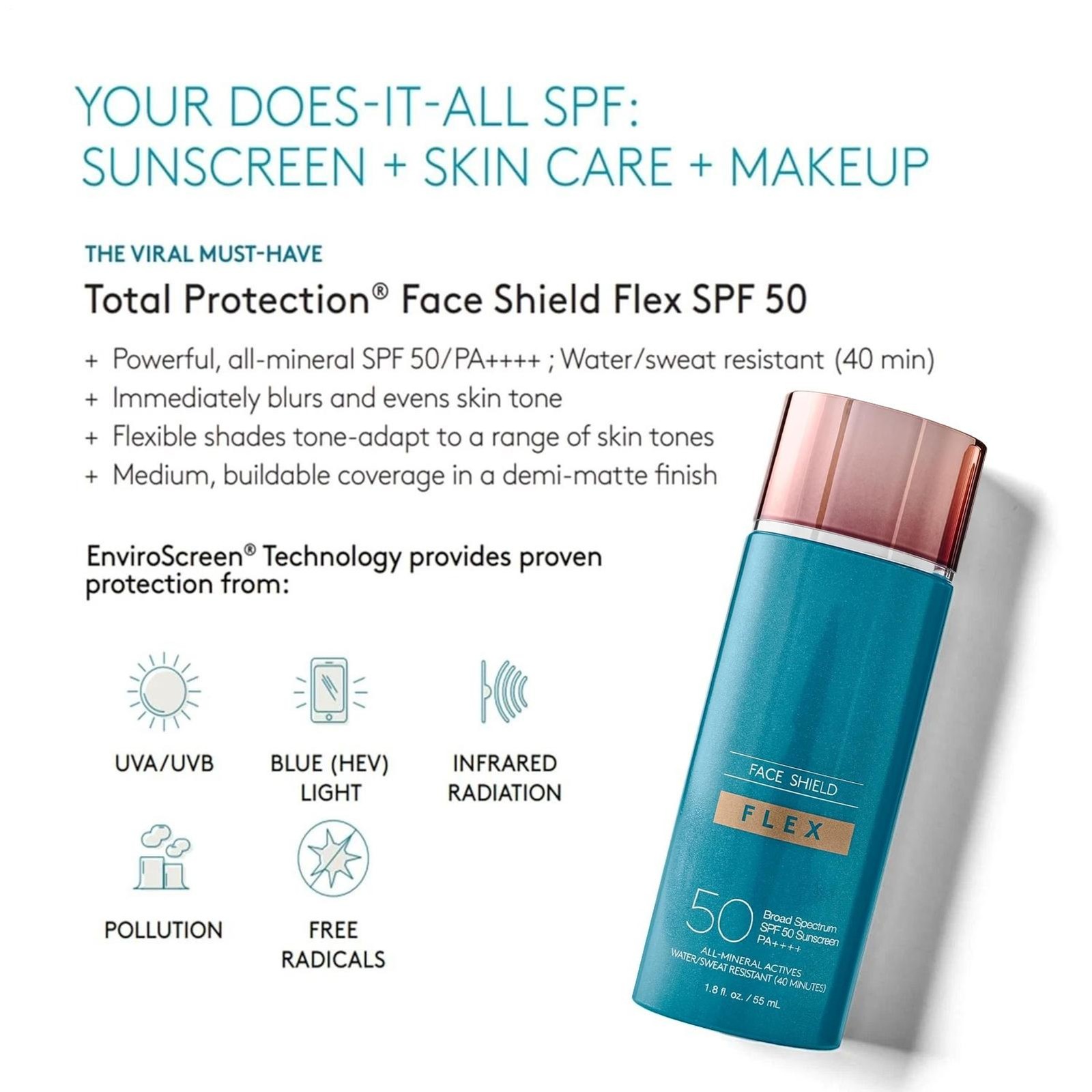 Colorescience Sunforgettable Total Protection Face Shield Flex M SPF50+ 1.8 oz