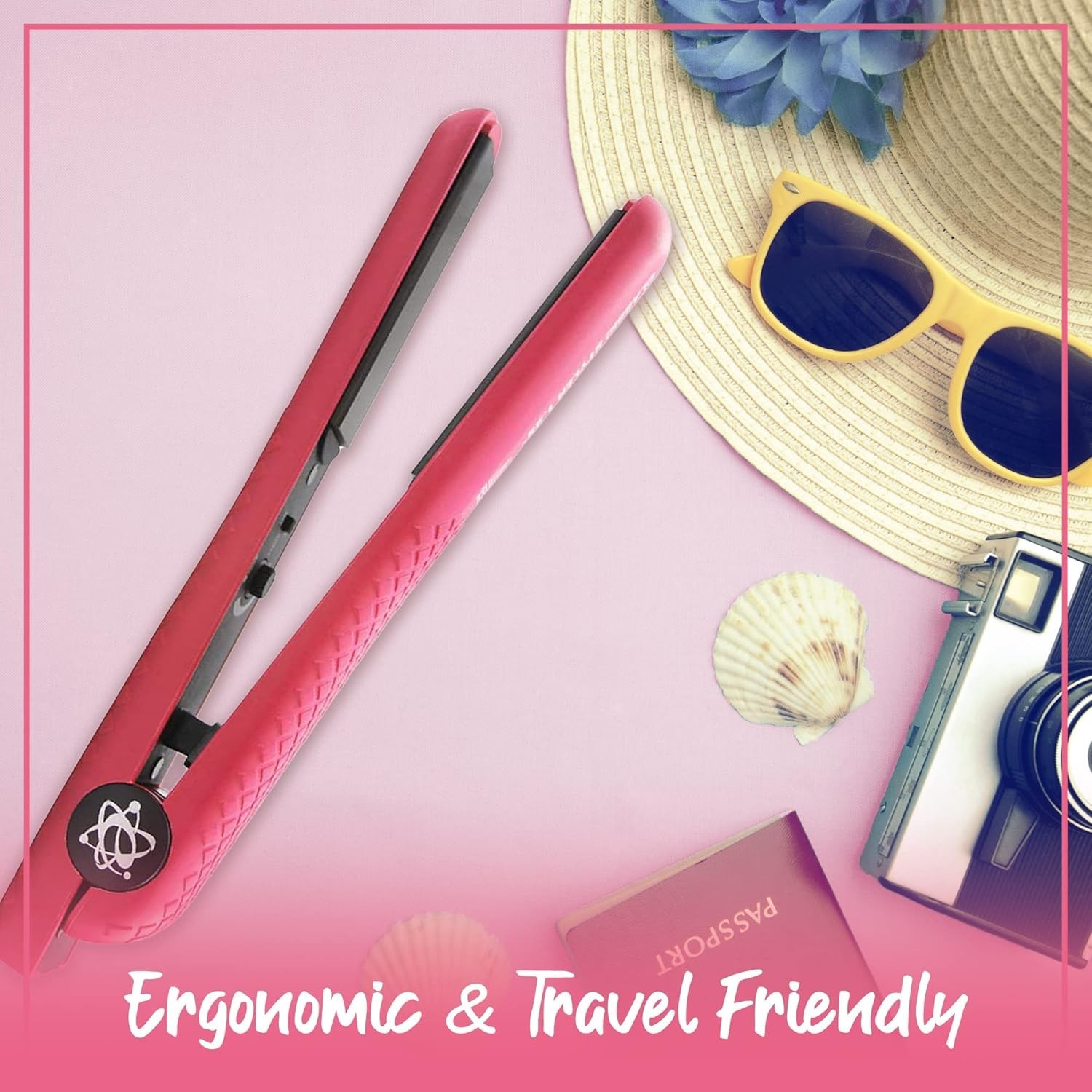 Evalectric Classic Styler Hair Straightener – 1.25″ Ceramic Flat Iron – Pink