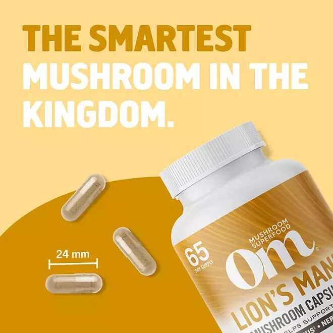 Om Mushroom Superfood Lion’s Mane Capsules, 195 ct.