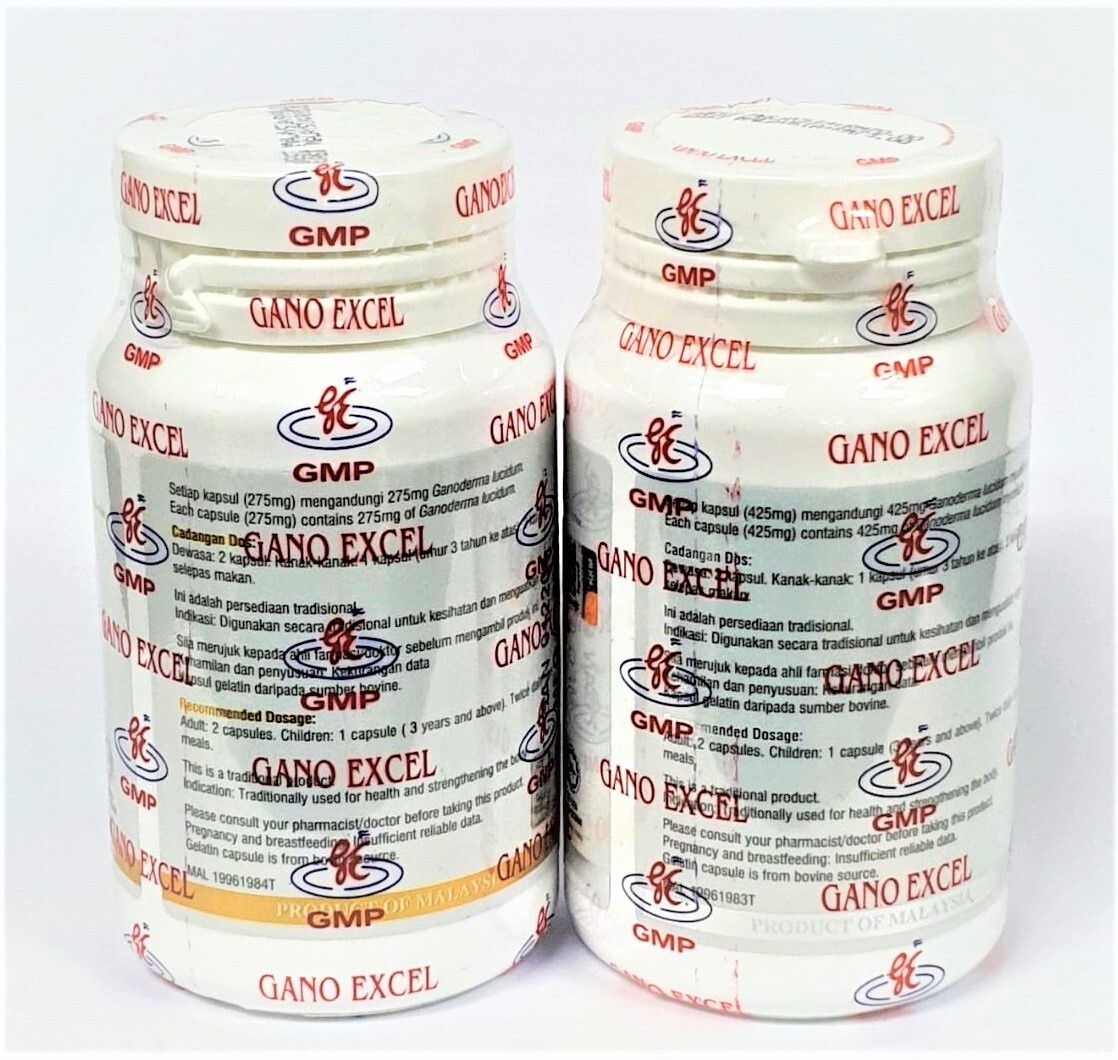 1 Bottle Gano Excel Excellium 90 + 1 Bottle Ganoderma Lucidum 90 Capsules USA