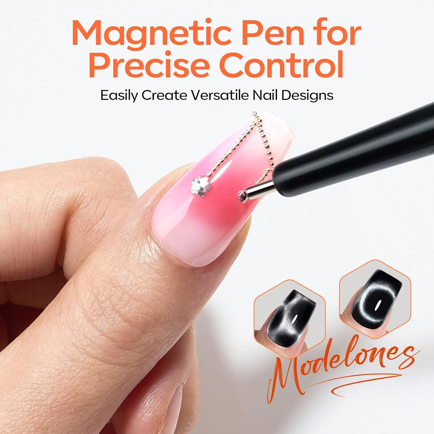 Cat Eye Gel Polish Magnet for Nails, Cateye Magnet Tools Heart&Hole Square Power