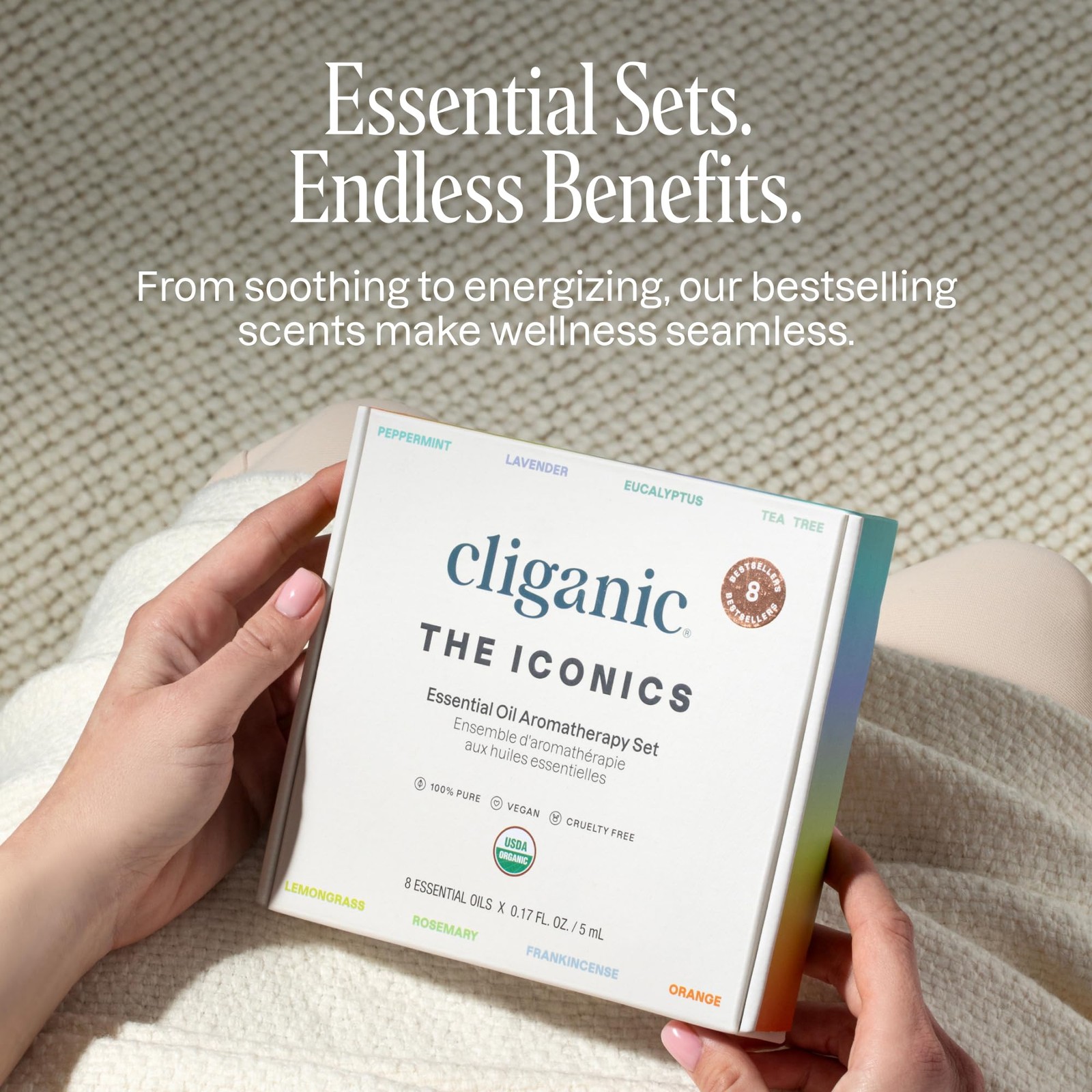 Cliganic Organic Aromatherapy Essential Oils Gift Set (Top 0.17 Fl Oz, Green