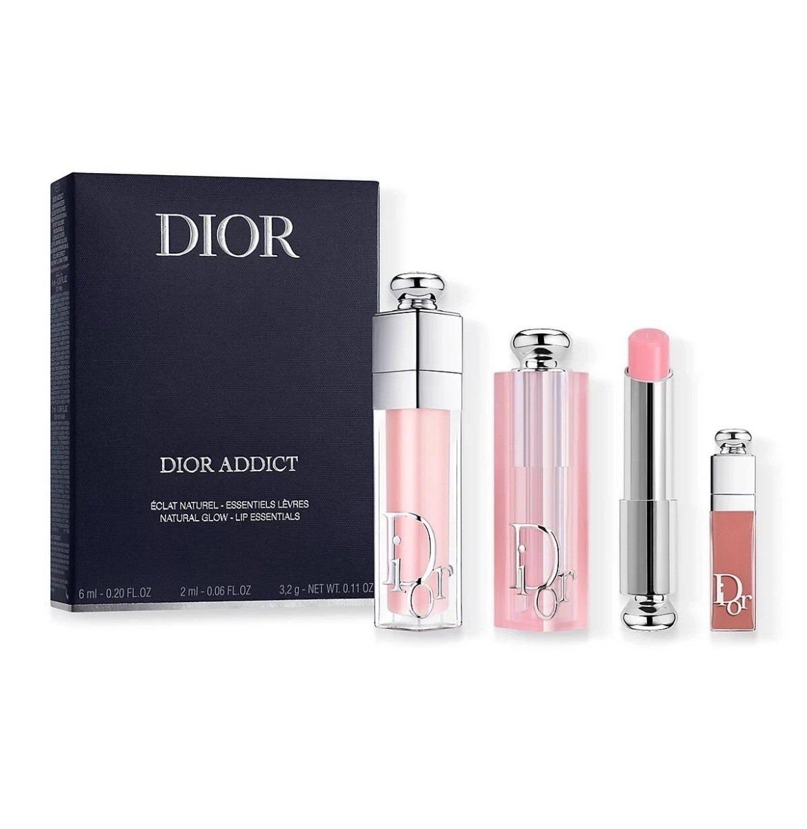 DIOR ADDICT LIP ESSENTIALS-3-PIECE SET-001 Pink Lip Glow, Lip Maximizer & Mini