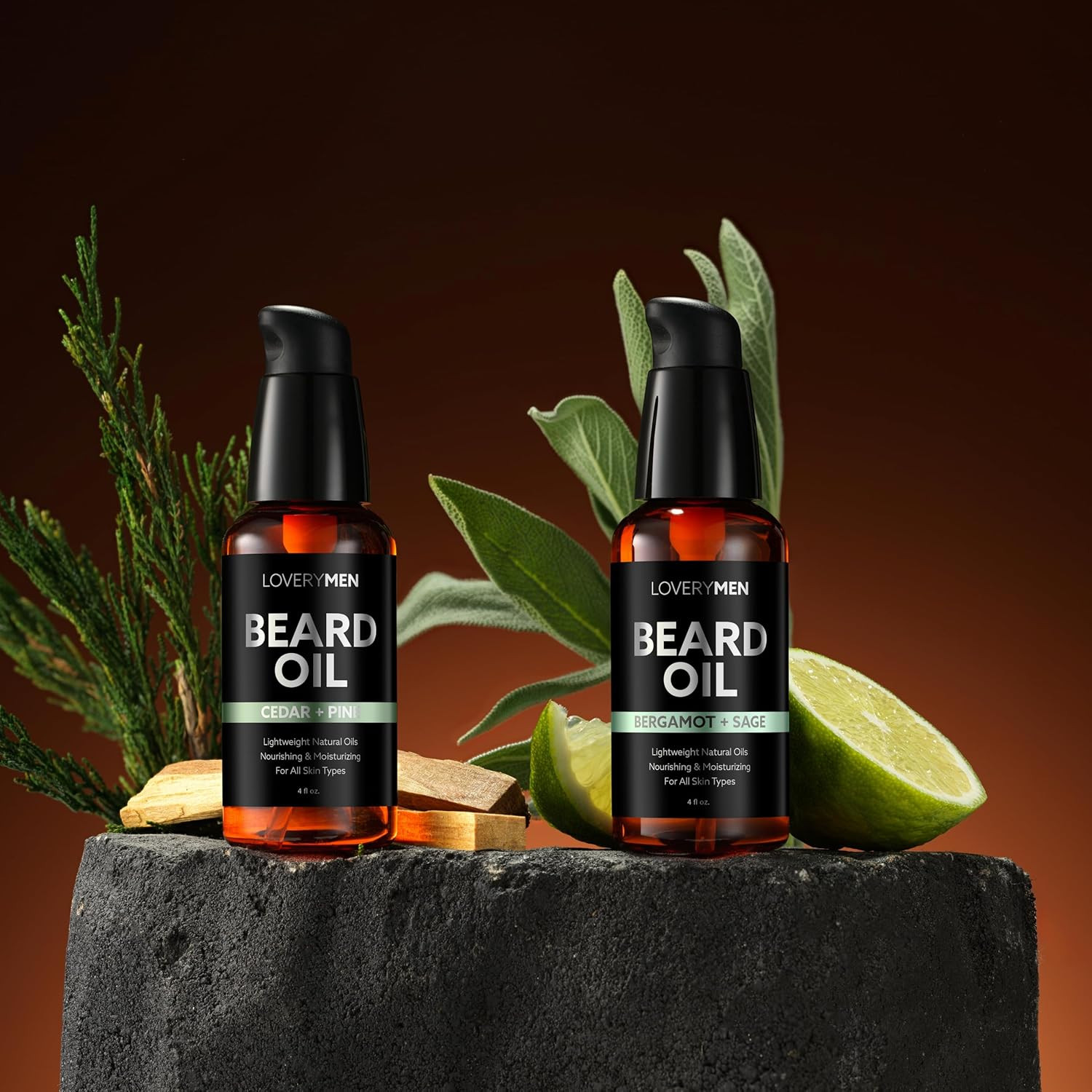 Deluxe Beard Oil for Men – Sandalwood, Tobacco Vanilla, Bergamot Sage, Cedar Pin