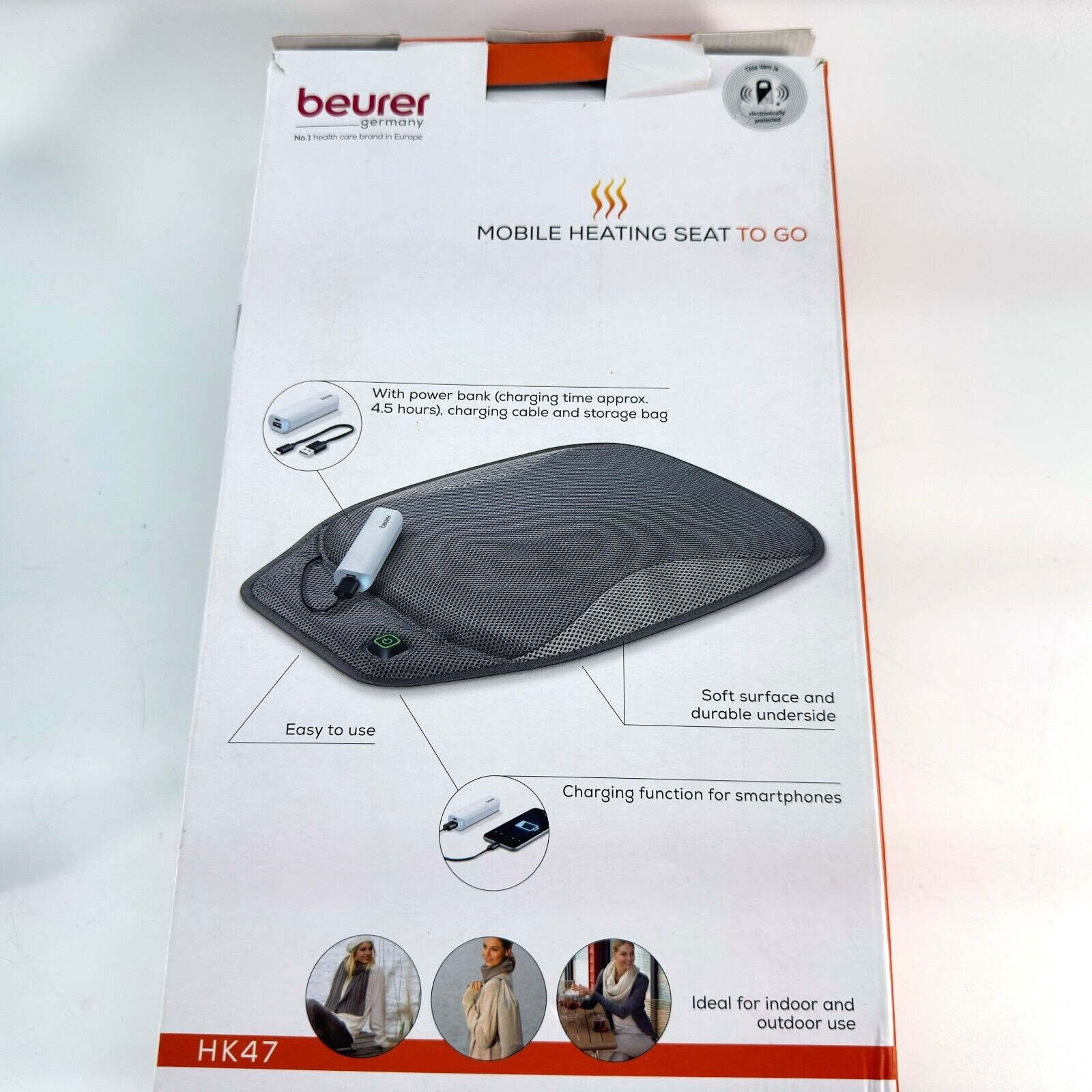 Beurer Germany Mobile Heating Seat to Go Ideal for Indoor/Outdoor Use New HK47