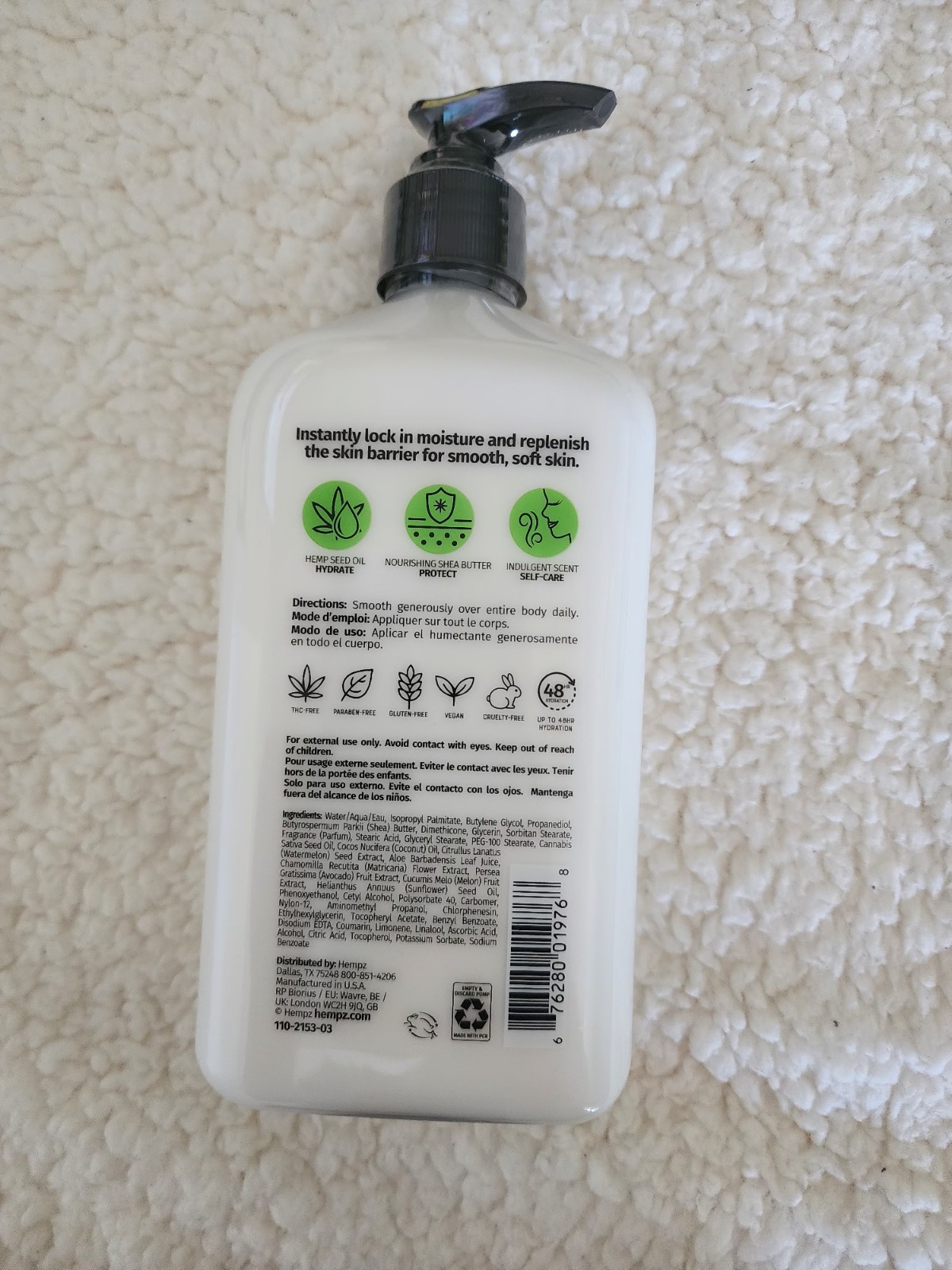 Hempz Fresh Coconut & Watermelon Body Moisturizer 48HR Hydration 17oz