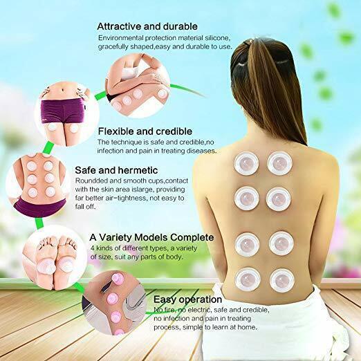 2 Cups Cupping Therapy Set Silicone Suction Vacuum Massage For Face Full Body US