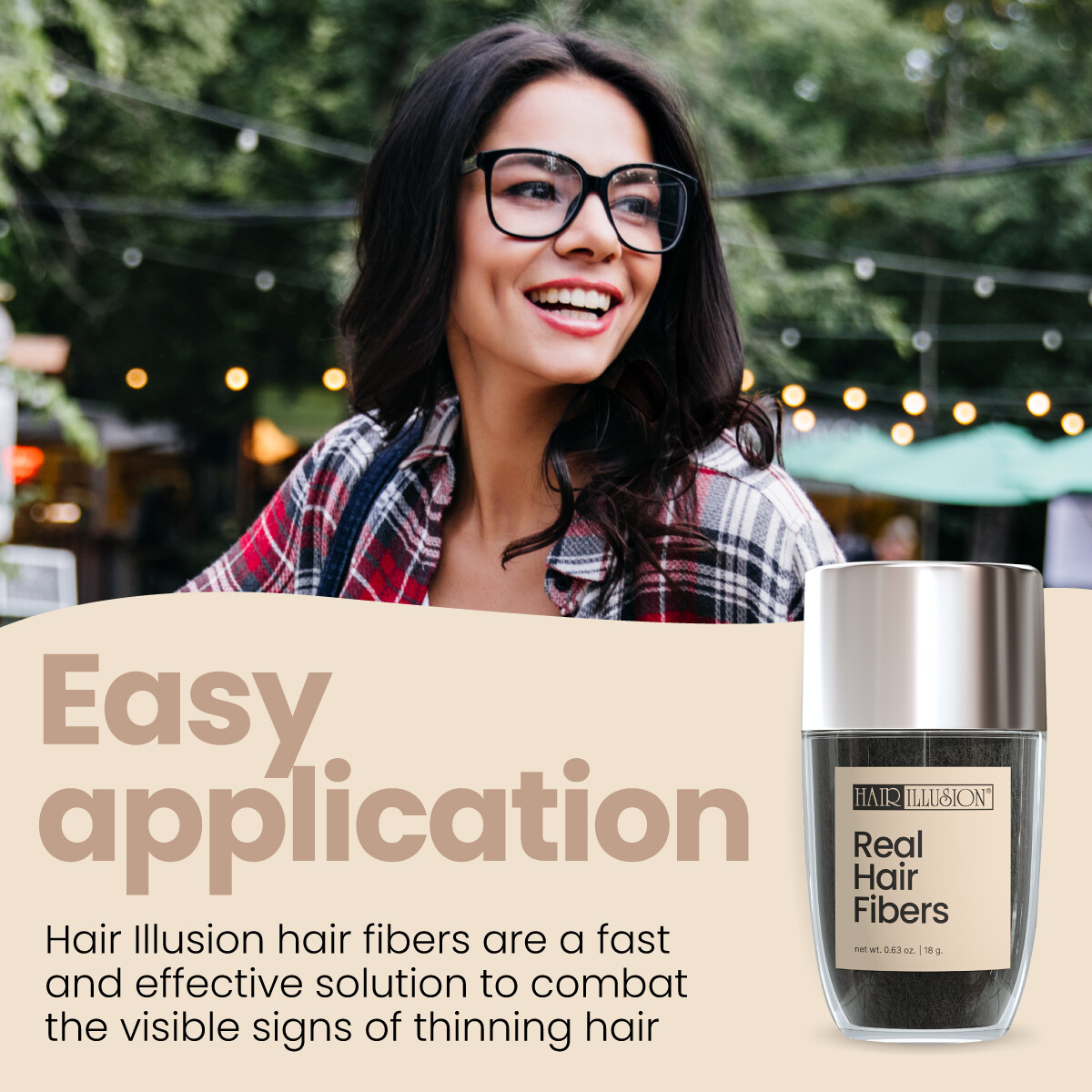 Real Hair Building Fibers by HAIR ILLUSION Instant Hair Loss Recovery Black 18g