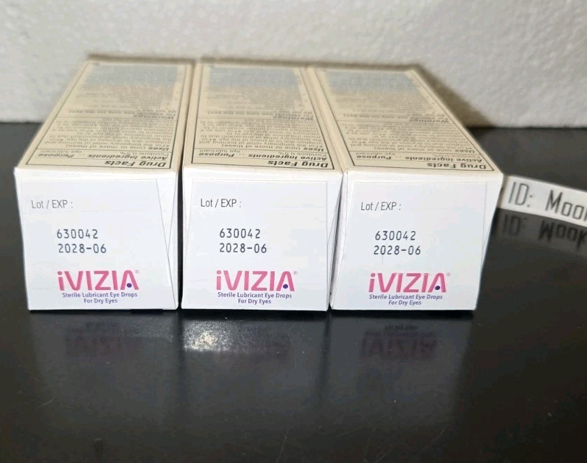 EXP 04/2026+! 3 Box Lot Large 0.33oz (10mL) iVIZIA Lubricant Eye Drops