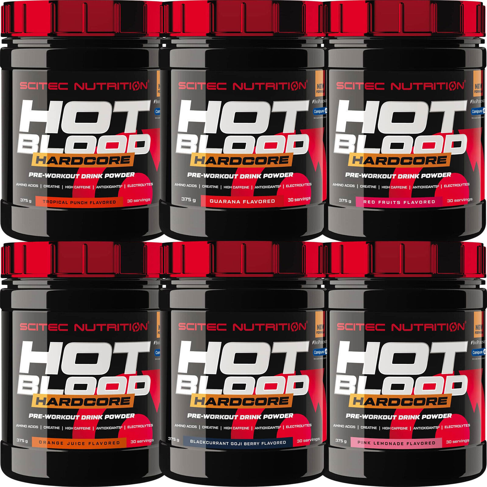 HOT BLOOD HARDCORE 375 G – support hydration, endurance- muscle support-creatine