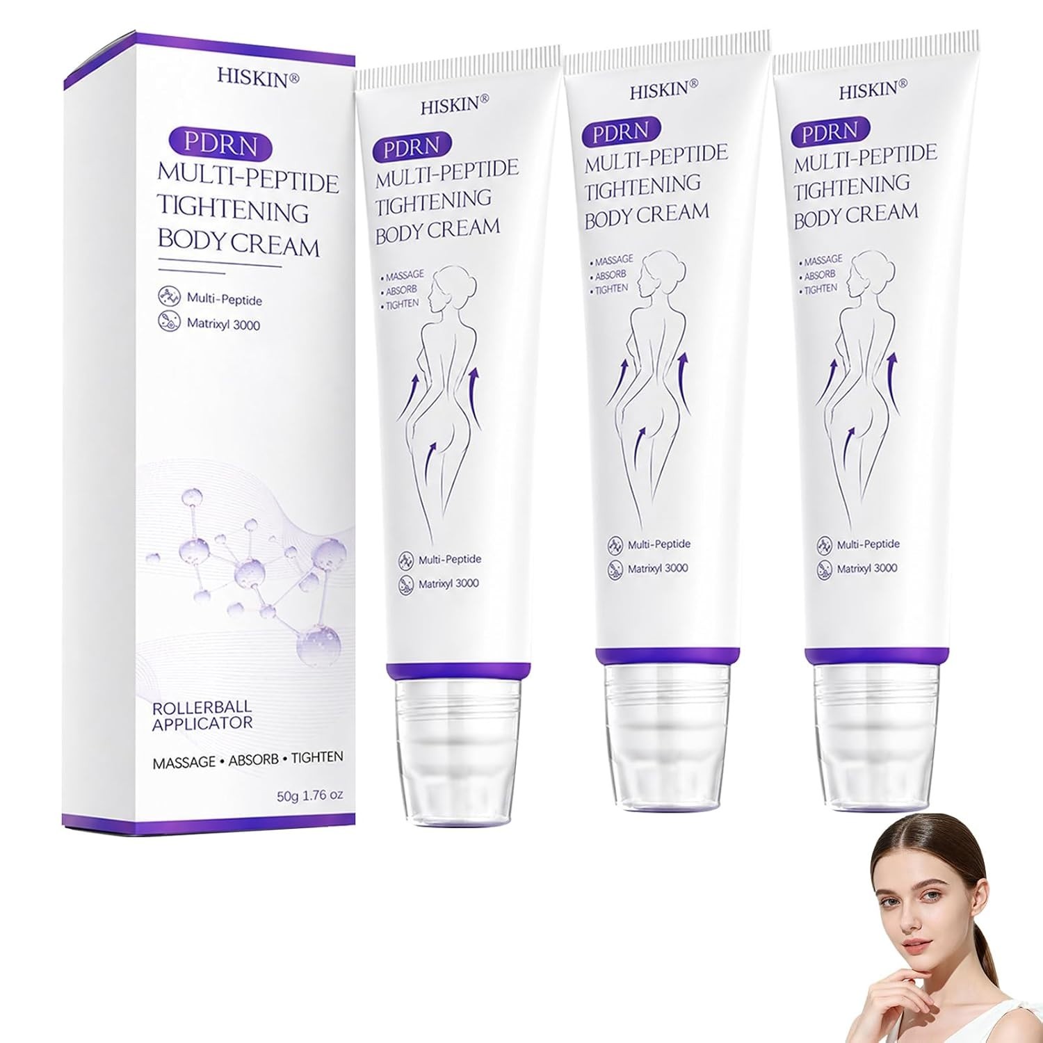 HISKIN PDRN Multi-Peptide Massaging Body Cream 50g for All Skin Types