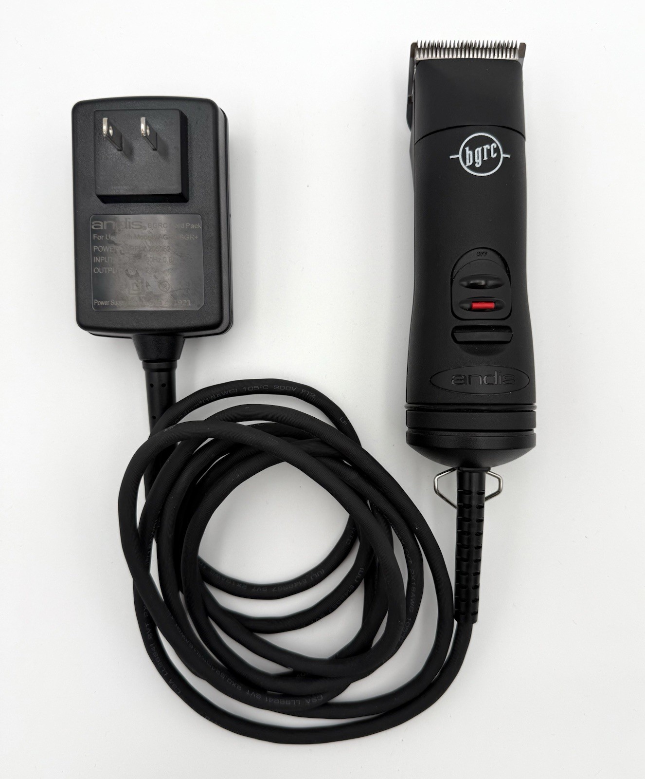 Andis BGRC Professional Corded Hair Clipper + Charger Base & Blades Lot Barber